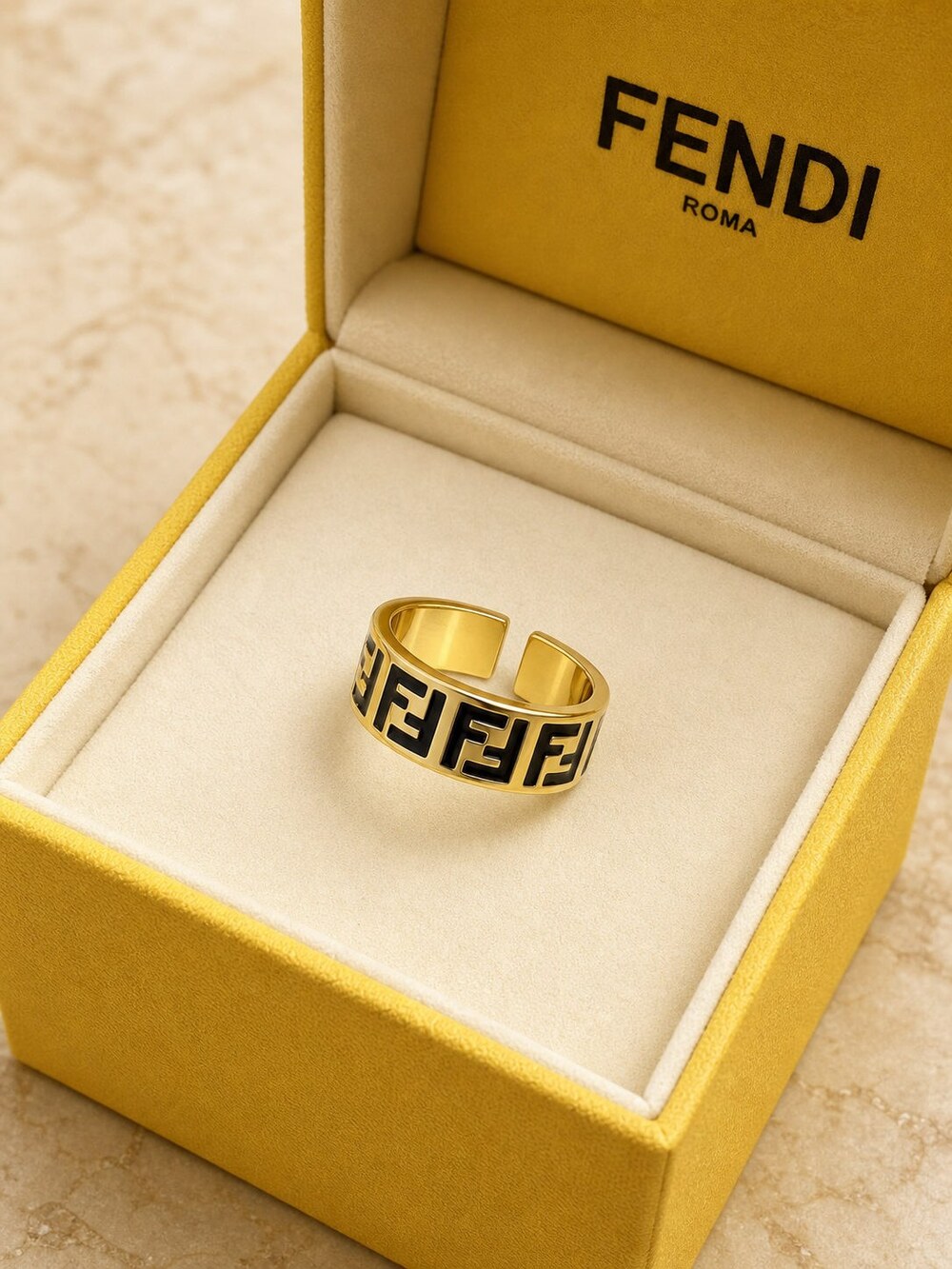 Fendi Modern Designer Ring Style 2 | New with Box - Picture 4 of 9